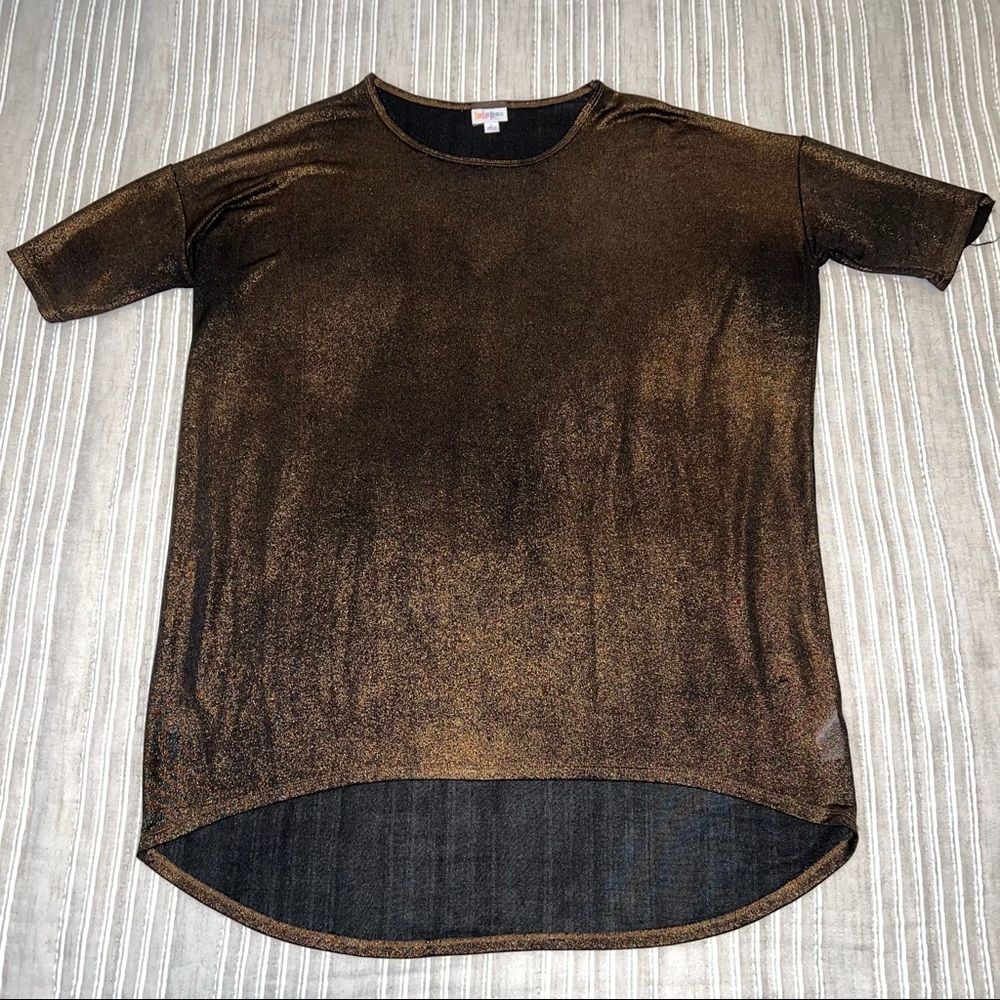 LuLaRoe Metallic Bronze Irma Top Size Large